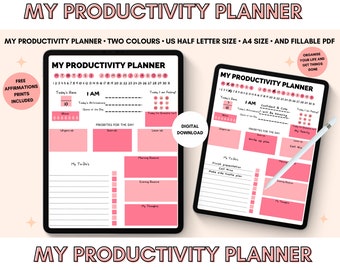 ADHD Productivity Planner, ADHD Daily Planner, ADHD Printable To-Do List Planner, Feeling Tracker Digital Planner for Adults