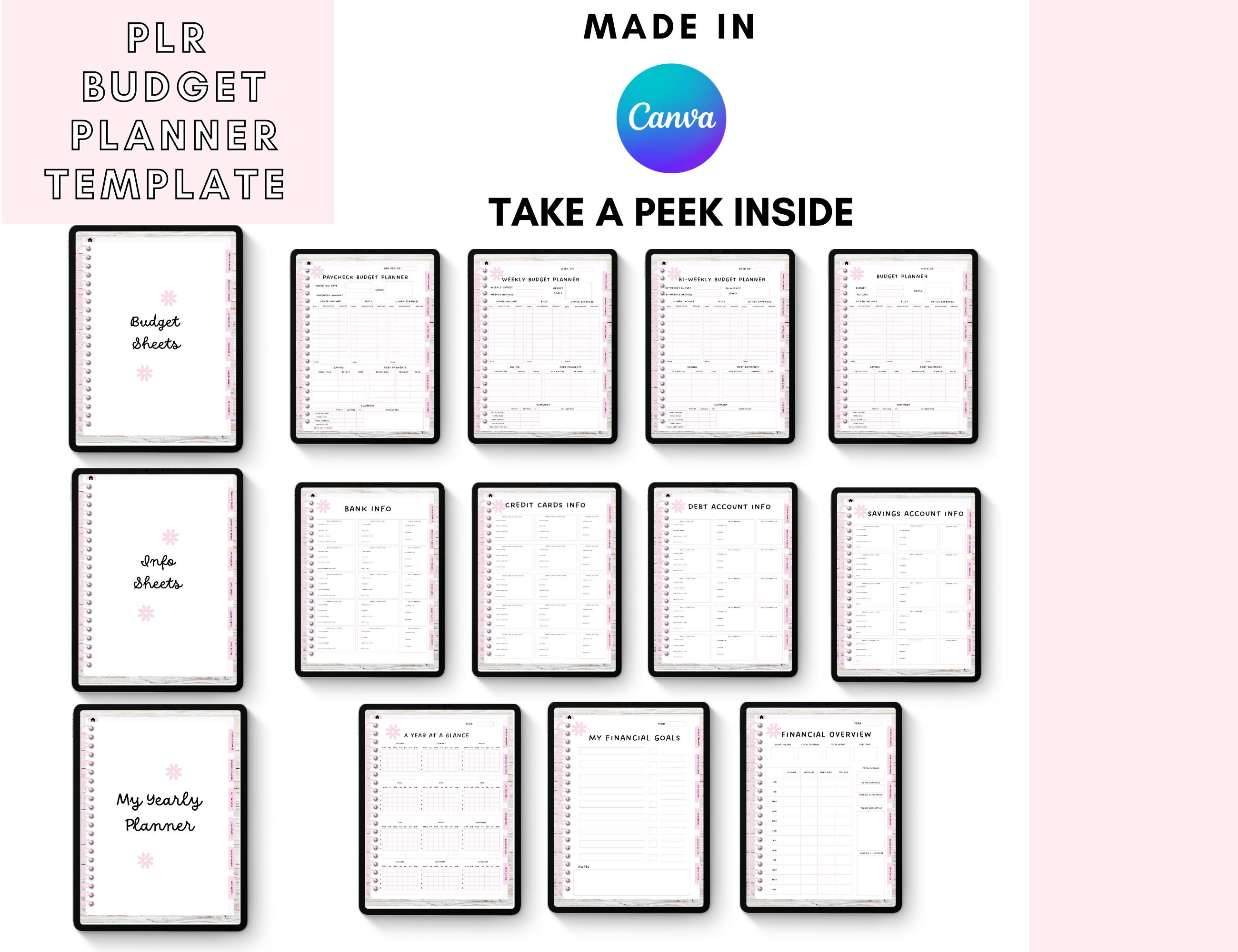 PLR Budget Canva Planner Template PLR Planner Template Etsy