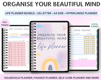 Organise Your Beautiful Mind ADHD Digital Planner for Goodnotes iPad + Android, ADHD Life Planner, Adult ADHD Productivity Planner