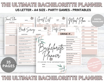 Bachelorette Party Planner Printable, Hen Party Planning Template, Maid of Honor Planner Printable For The Best Girls Night Ever!