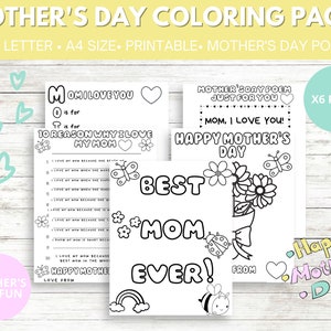 Printable Mothers Day Coloring Pages, Mothers Day Poem and Happy Mothers Day Printable For Kids