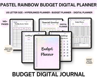 Pastel Digital Budget Planner, Finance Templates + Debt Tracker, Perfect Digital Budget Planner Goodnotes 2023 and Budget Planner iPad