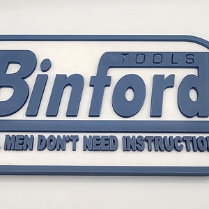 Binford tools 2 color plastic Sign Home Improvement television show with Tim Allen