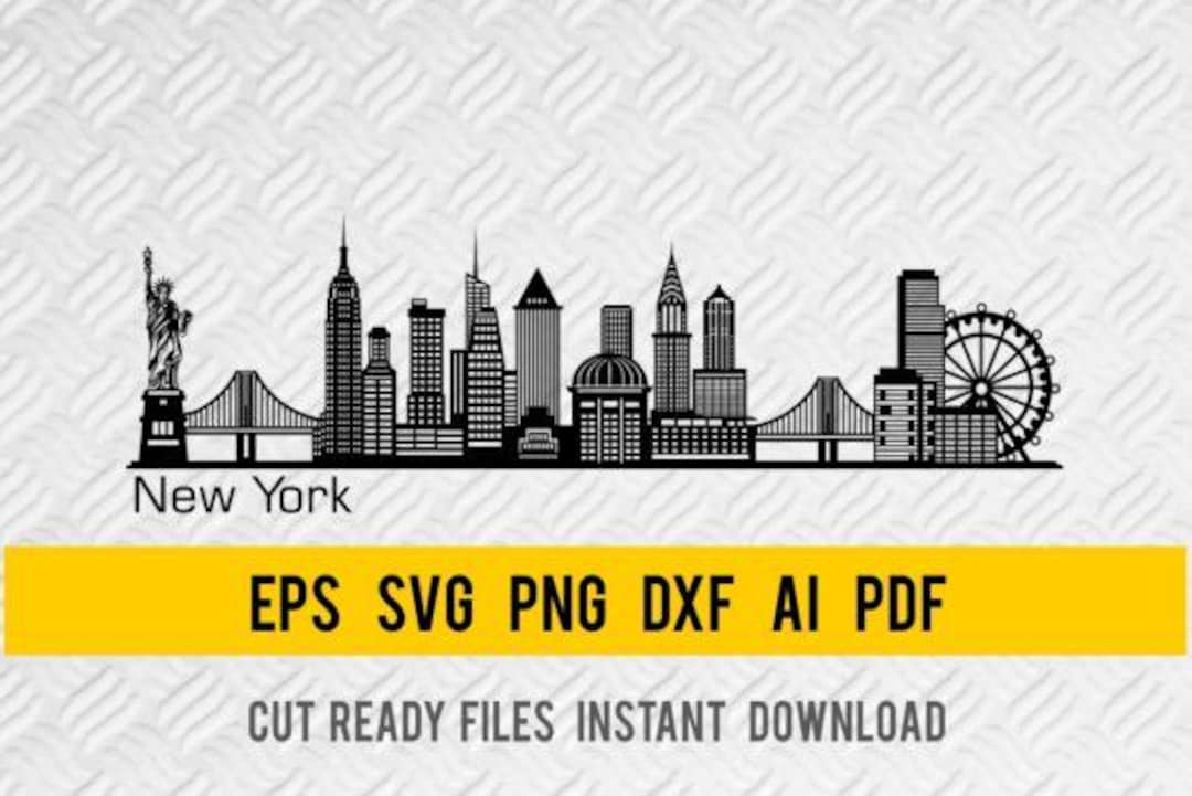 New York City Skyline SVG PNG: Cricut, Silhouette Cut File (digital ...