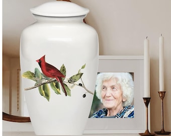 Cardinal Funeral Urn - Cremation Urn for Human Ashes- Large Size fits Remains of Adults up to 200 lbs Suitable for Funeral Cemetery Burial