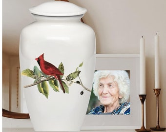 Cardinal Funeral Urn - Cremation Urn for Human Ashes- Large Size fits Remains of Adults up to 200 lbs Suitable for Funeral Cemetery Burial