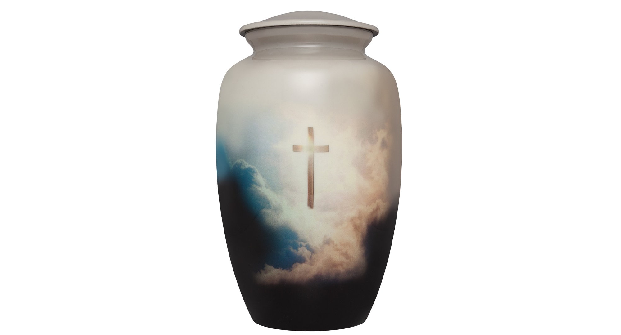 EXTRA LARGE Cremation Urn - Cross in Sky Urn - Hand Made in Aluminum - X-Large 350 lb Size - one of a kind work of art - 350 cu in