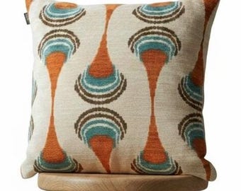 Funda de cojín de terciopelo ikat de seda de lujo solamente, seda tejida a mano, reverso de lino, decoración del hogar de edición limitada