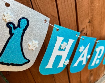 Snow Queen Inspired Birthday Banner