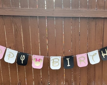 Minnie Mouse inspired birthday banner
