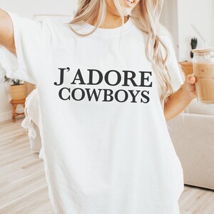 J&#39;Adore Cowboys Comfort Colors® Tshirt I Love Cowboys tee Bachelorette Shirts Western Tee Minimalist Country tee Nashville Girls Trip