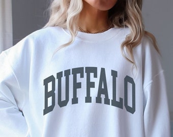 Buffalo Sweatshirt Faded Vintage Aesthetic Game Day Crewneck Bills Sweatshirt Buffalo Football Sweatshirt Buffalo New York Sweatshirt