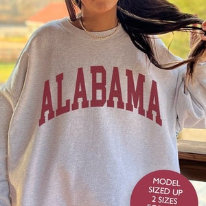 Alabama Sweatshirt  Aesthetic Varsity Style Crewneck Cute + Cozy Retro Style Alabama Sweatshirt Alabama Unisex Crewneck