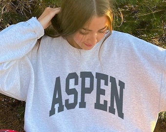 Aspen Sweatshirt Faded Vintage Aesthetic Aspen Colorado Crewneck trendy Vintage Varsity Style Minimalist Unisex Aspen Ski Sweatshirt