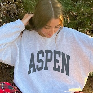 Aspen Sweatshirt Faded Vintage Aesthetic Aspen Colorado Crewneck trendy Vintage Varsity Style Minimalist Unisex Aspen Ski Sweatshirt