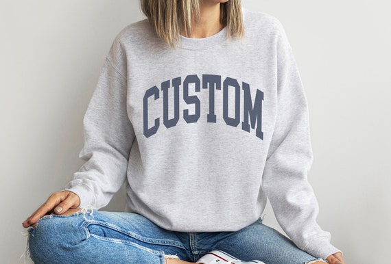 Custom Sweatshirt Cozy Loungewear Customize with Any Location Name or Saying Minimalist style Personalized trendy crewneck