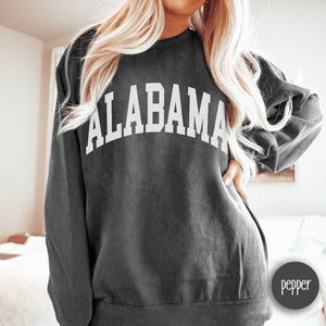 Alabama Comfort Colors® Faded Vintage Aesthetic Sweatshirt Garment-Dyed Alabama Crewneck Premium Quality Unisex Alabama Game Day Sweatshirt image 2