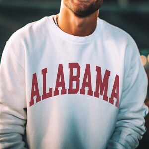 Alabama Comfort Colors® Faded Vintage Aesthetic Sweatshirt Garment-Dyed Alabama Crewneck Premium Quality Unisex Alabama Game Day Sweatshirt image 4