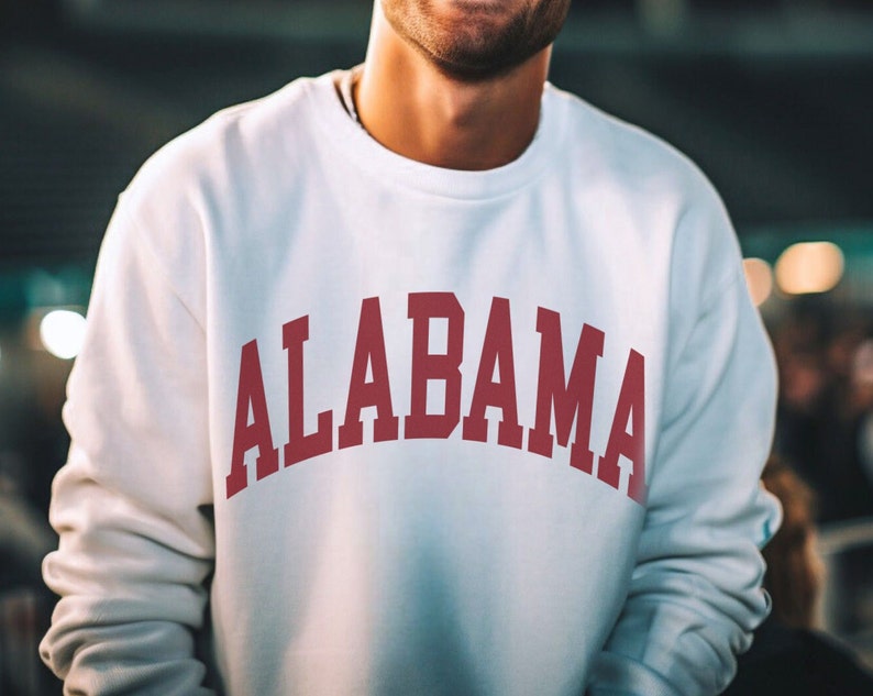 Alabama Comfort Colors® Faded Vintage Aesthetic Sweatshirt Garment-Dyed Alabama Crewneck Premium Quality Unisex Alabama Game Day Sweatshirt image 4