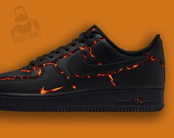 Custom Air Force 1 Lava Sneakers | Hand Painted AF1 Shoes