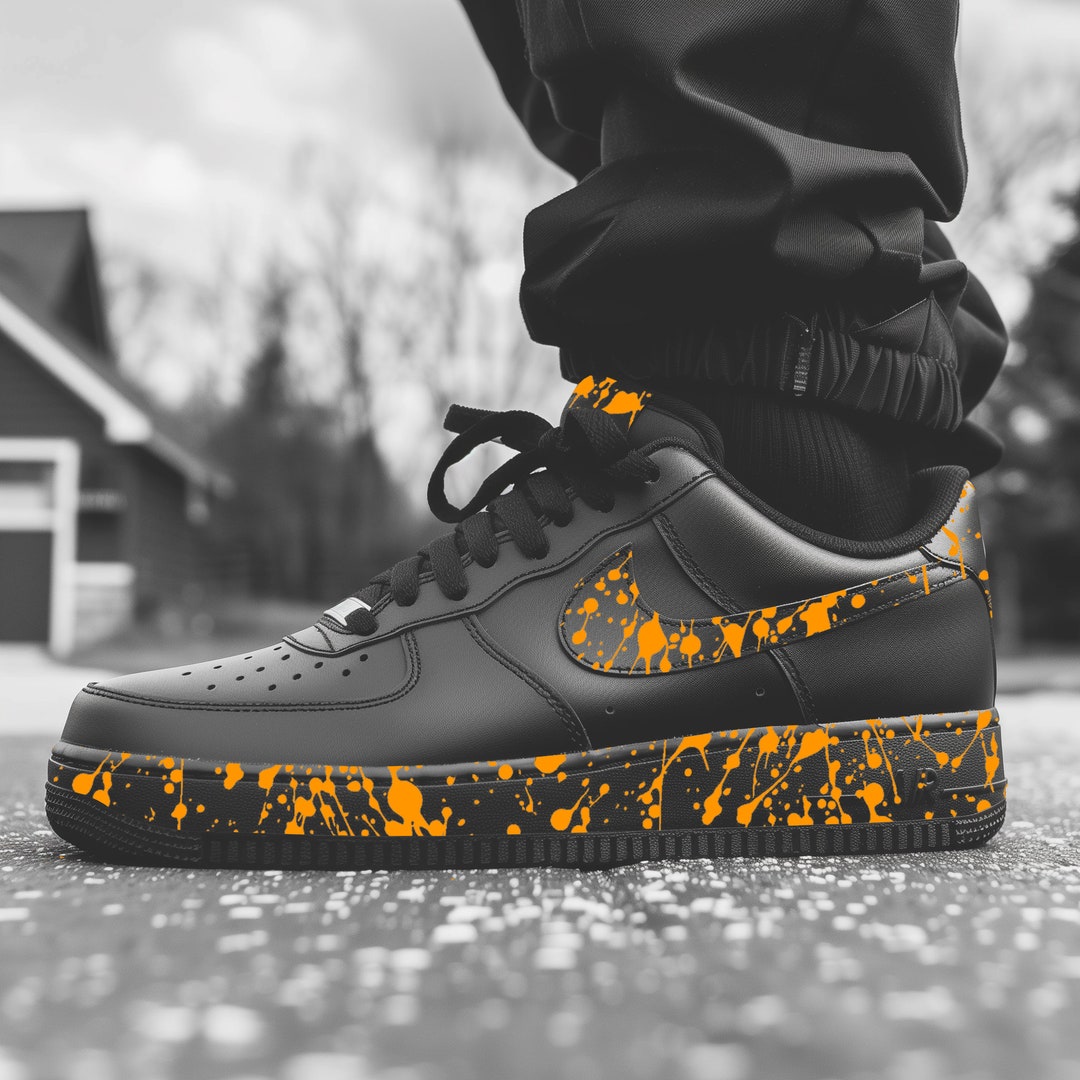 custom orange af1