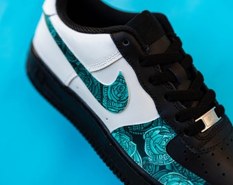 Custom Air Force 1 Sneakers | Rose Dollar Bill Art, Hand Painted