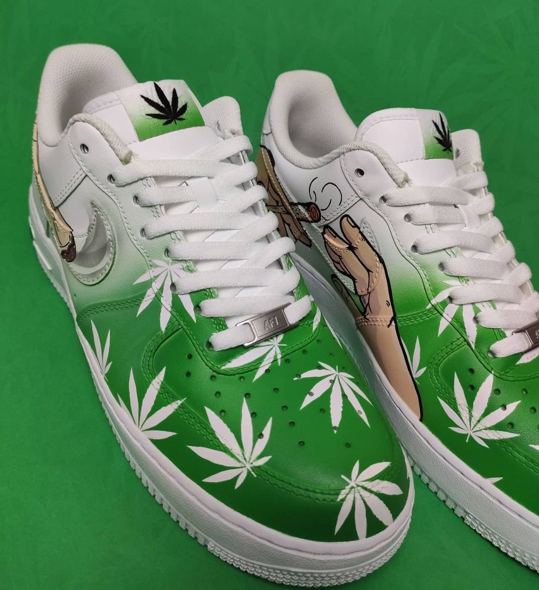 Weed Custom Sneakers Air Force 1 calci 