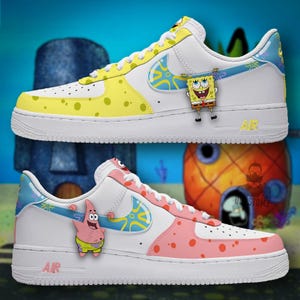 Air Force 1 Custom AF1 Spongebob | Nike Custom Sneakers | Personalized Gifts for Her | Custom Shoes for Kids | Air Force 1 Cartoon
