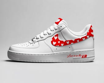 Custom Air Force 1 Hearts Sneakers - Valentines Day Gift Shoes for Her