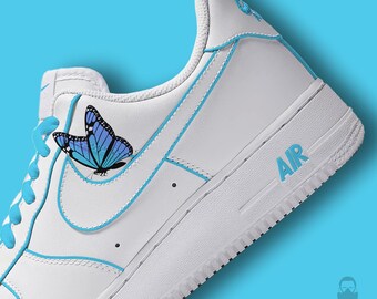 Zapatillas Air Force 1 con diseño de mariposa / AF1 con dibujos pintados a mano, personalizadas