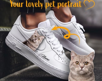 Custom Air Force 1 Sneakers: Hand-Painted Pet Portrait Shoes