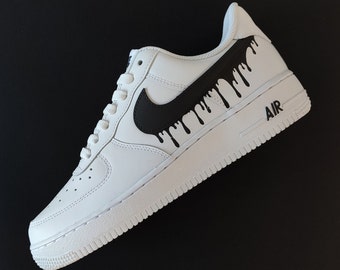 Custom Air Force 1 Drip White and Black 