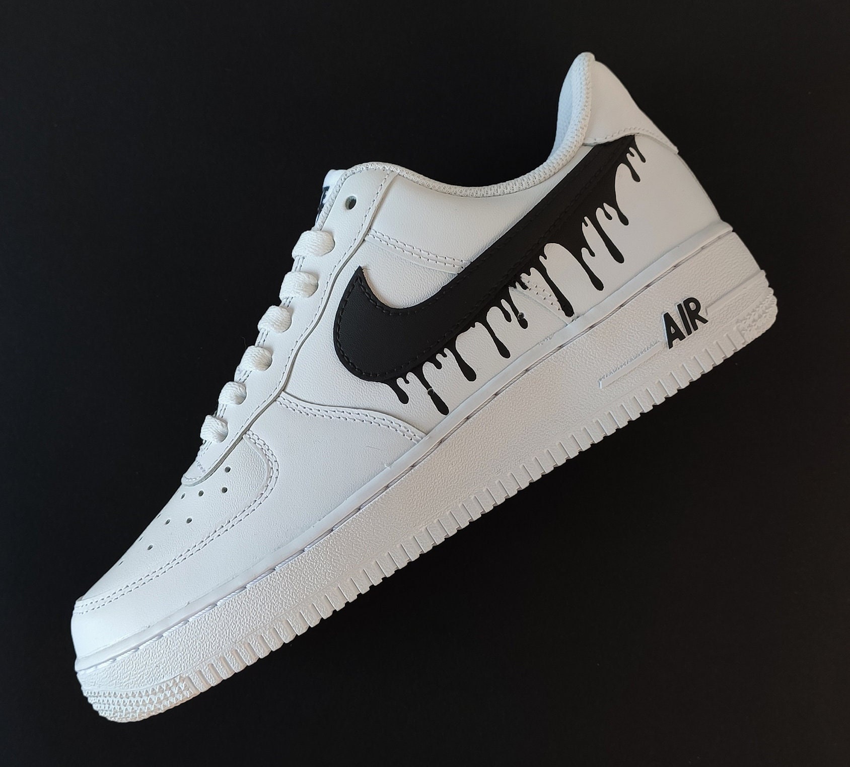 Black Supreme Louis Drip Custom Nike Air Force 1 Shoes White Low - Bandana  Fever