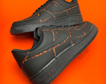 Custom Air Force 1 Lava Sneakers | Hand Painted AF1 Shoes
