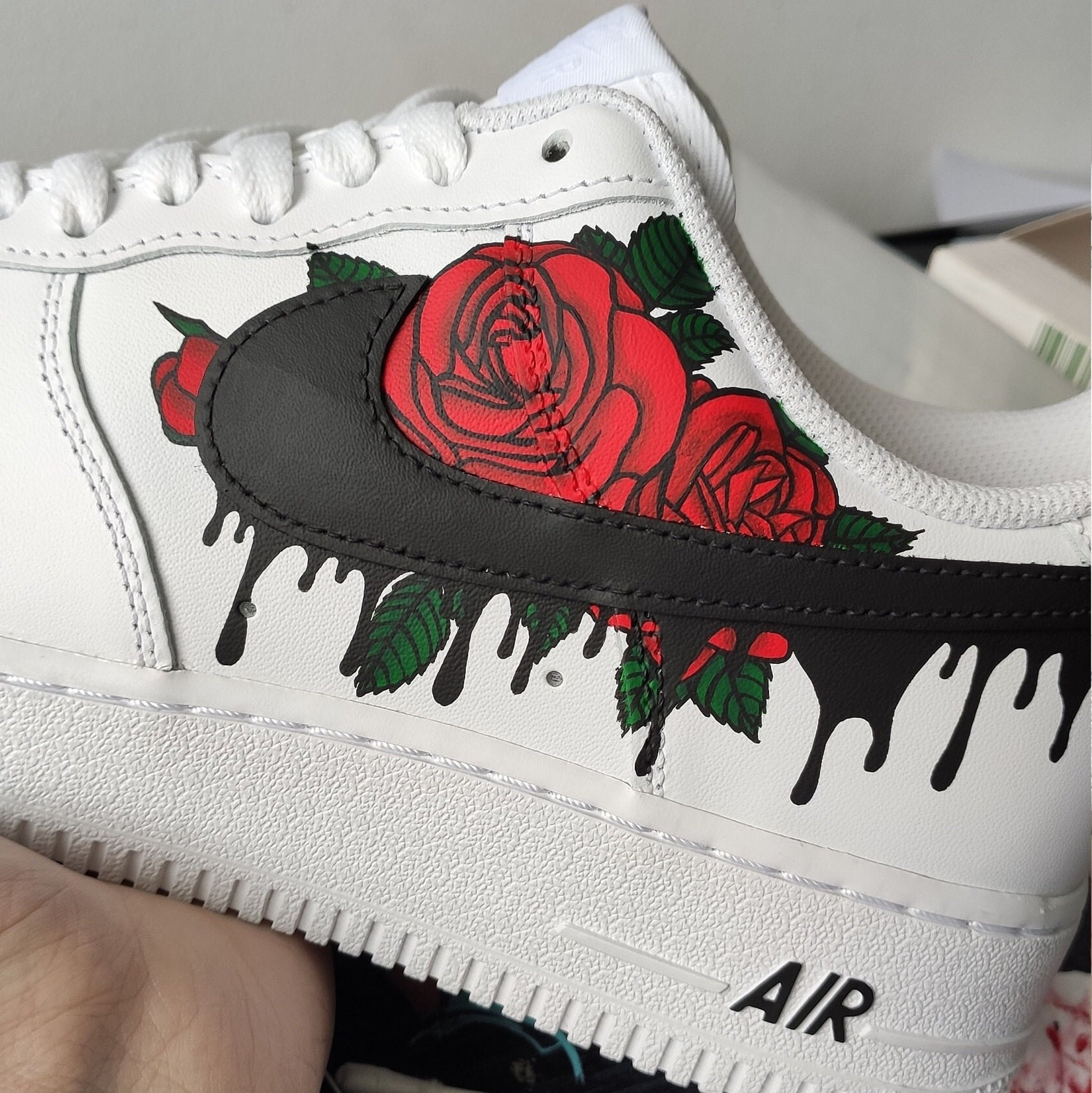 Air Force 1 Custom Rose Drips Personalized Shoes Custom Af1 