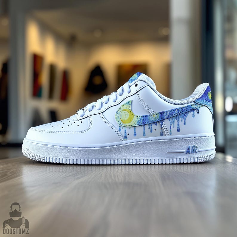 Starry Night Air Force 1 Drip Custom Sneakers - Etsy