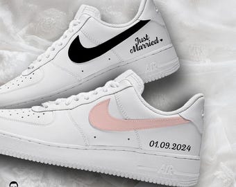 Custom Air Force 1 Wedding Sneakers | Hand Painted Bridal Shoes