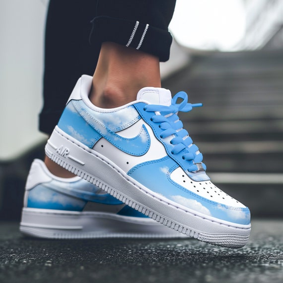Custom Air Force Clouds Painting Hand Painted AF1 Custom