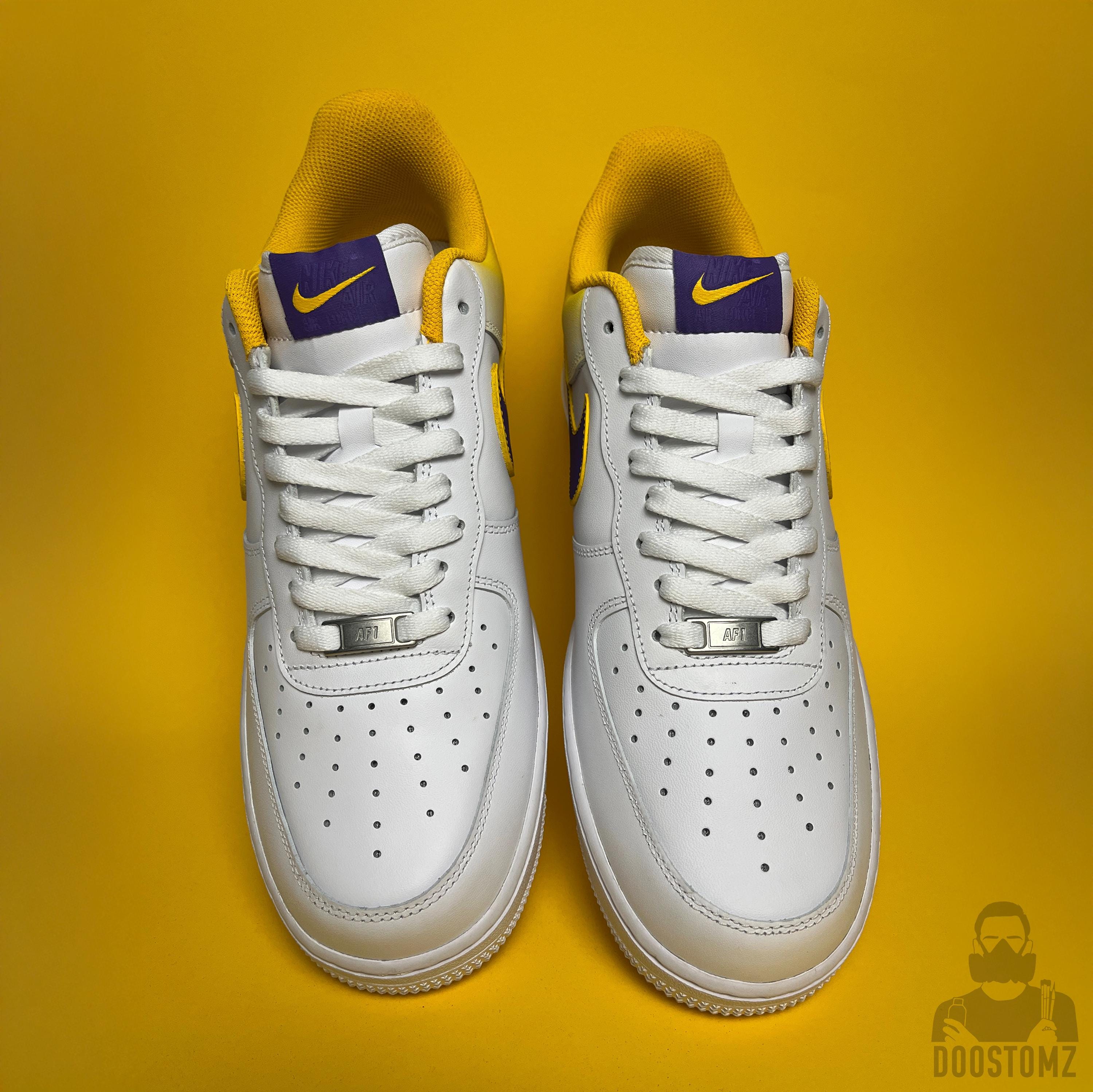 Hand Painted Lakers Air Force 1 | Custom Basketball Sneakers - Etsy