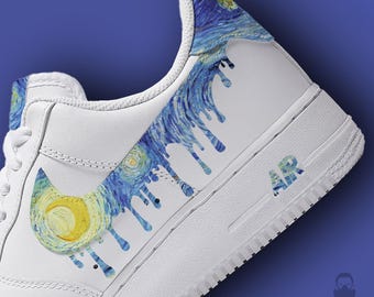 Starry Night Air Force 1 Drip Custom Sneakers