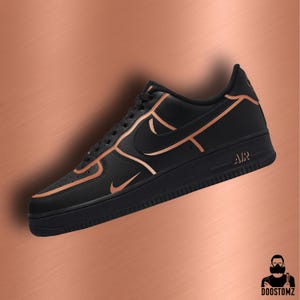 カスタム エア フォース 1 銅製シューズ | 手描き AF1 カスタム スニーカー | ナイキ カスタム シューズ | 男性向けのパーソナライズされたギフト | レディース シューズ