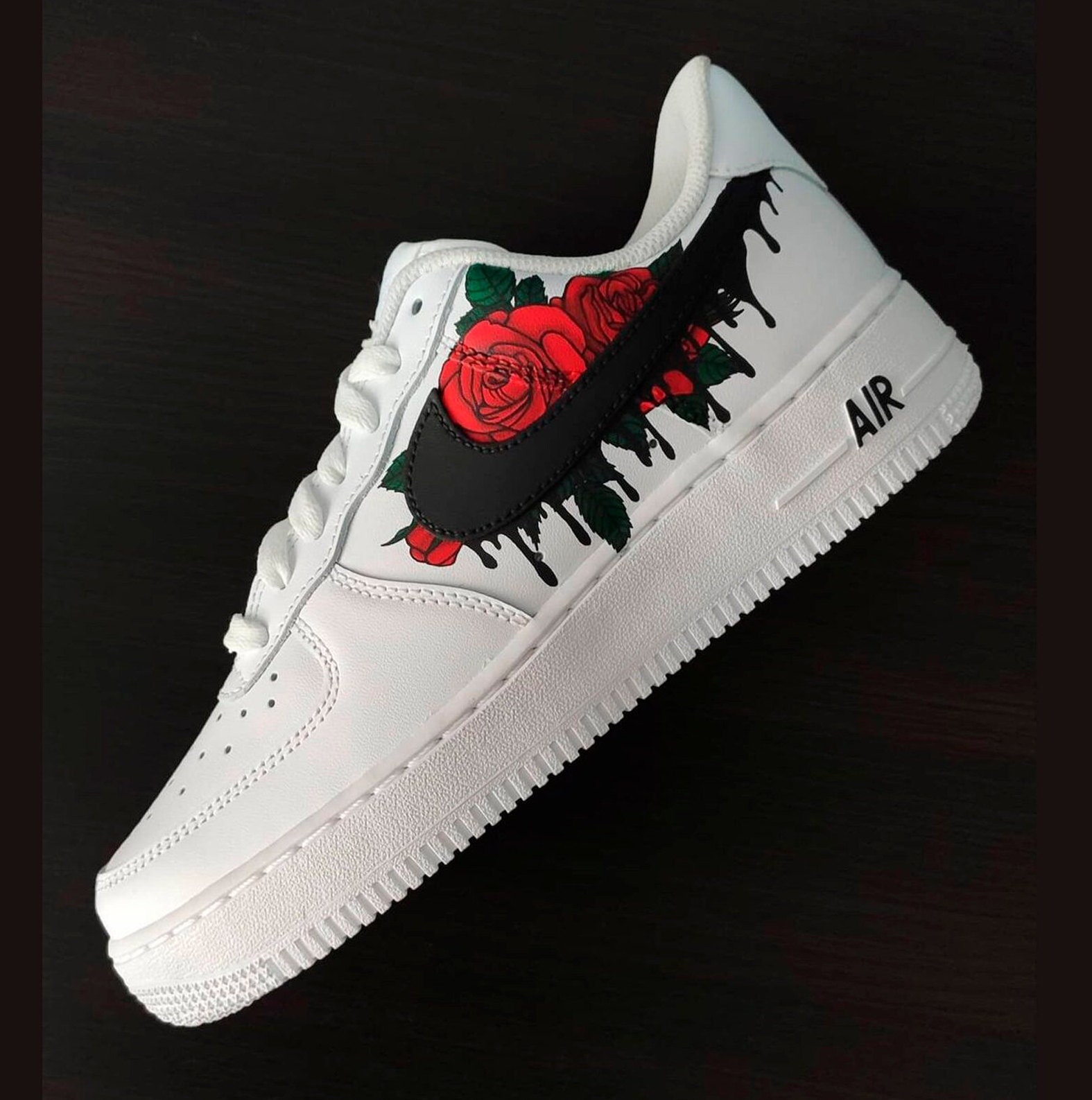 Air Force 1 Custom Rose Drips Personalized Shoes Custom Af1 - Etsy