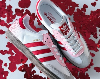 アディダス サンバ カスタムスニーカー - バレンタインデーの彼女へのプレゼント、手描きシューズ