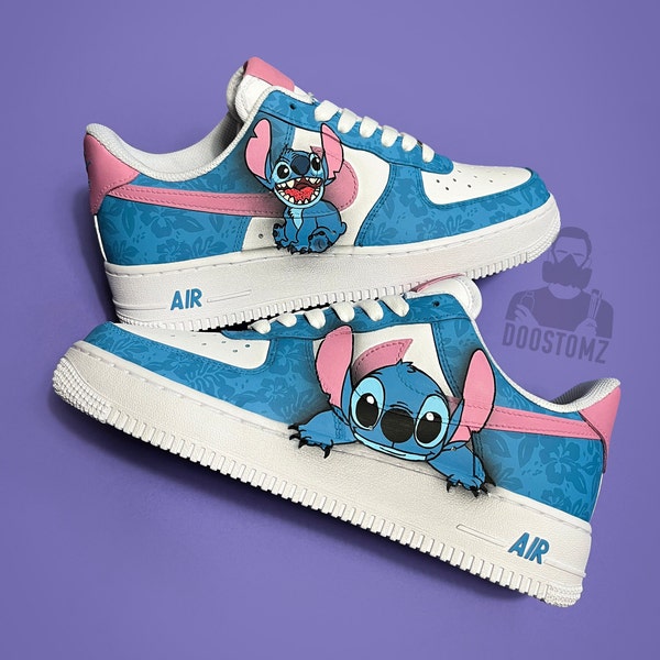 Air Force 1 Custom Stitch Shoes, Custom AF1, Lilo and Stitch, Cute Hand Painted Sneakers, Gifts for Her and Him