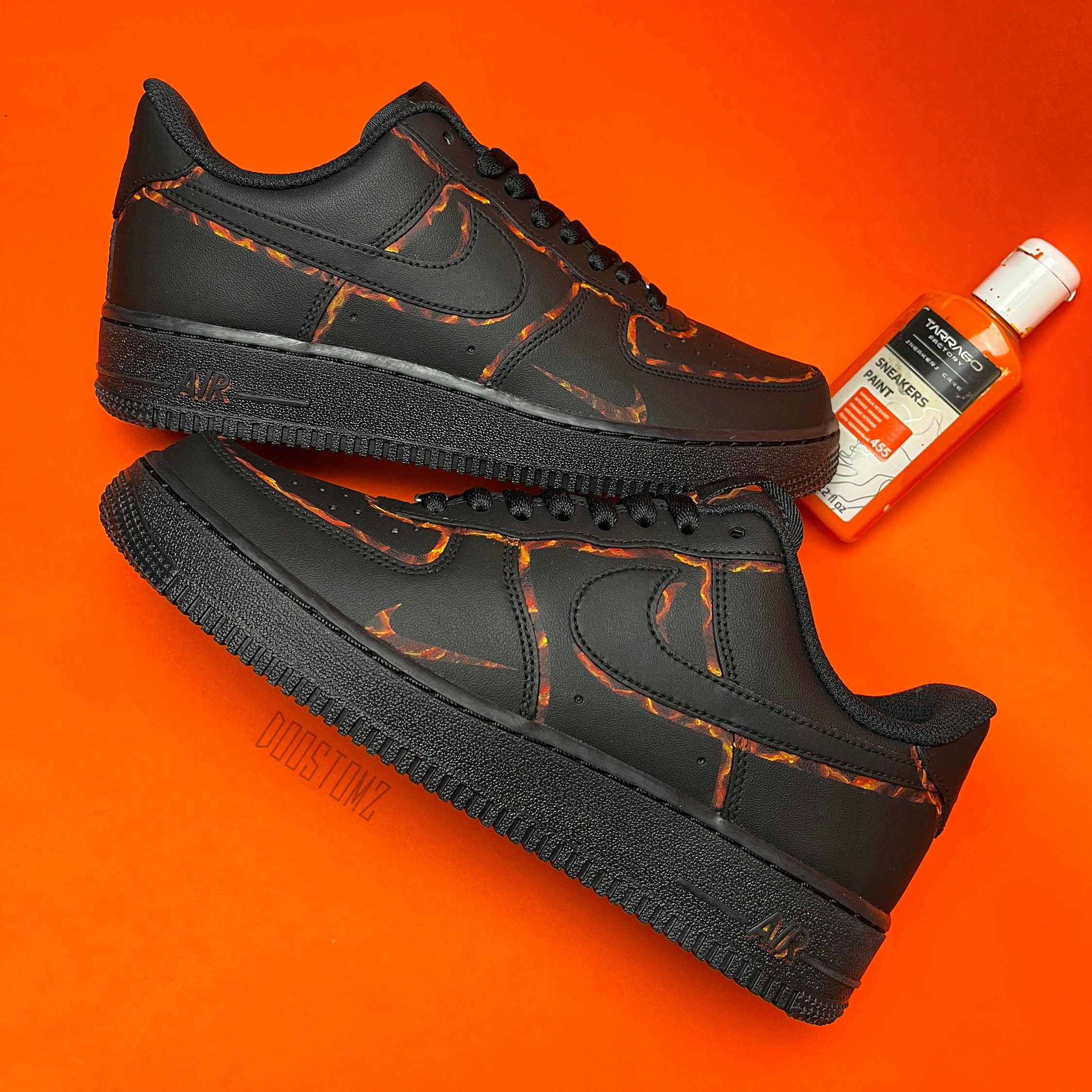Custom Air Force 1 Lava | Hand Painted AF1 Custom Sneakers | Nike