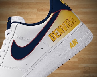 Denver Nuggets inspired Air Force 1 Custom Nike Sneakers