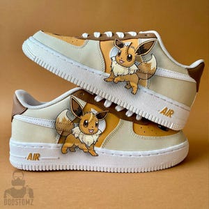 Zapatillas Air Force 1 personalizadas de Pokémon Eevee / Zapatillas Nike AF1 personalizadas para niños / Regalos personalizados para ella / Air Force 1 Anime