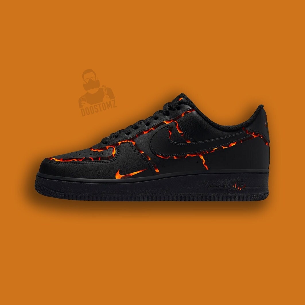 Custom Air Force 1 Lava | Hand Painted AF1 Custom Sneakers | Nike Custom Shoes | Personalized Gifts