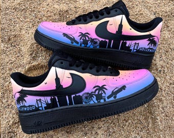 Custom Air Force 1 California Love – Nike AF1 Los Angeles Sunset Sneakers