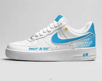 Custom Sneakers Nike Air Force 1 – OM Olympique de Marseille Inspired AF1